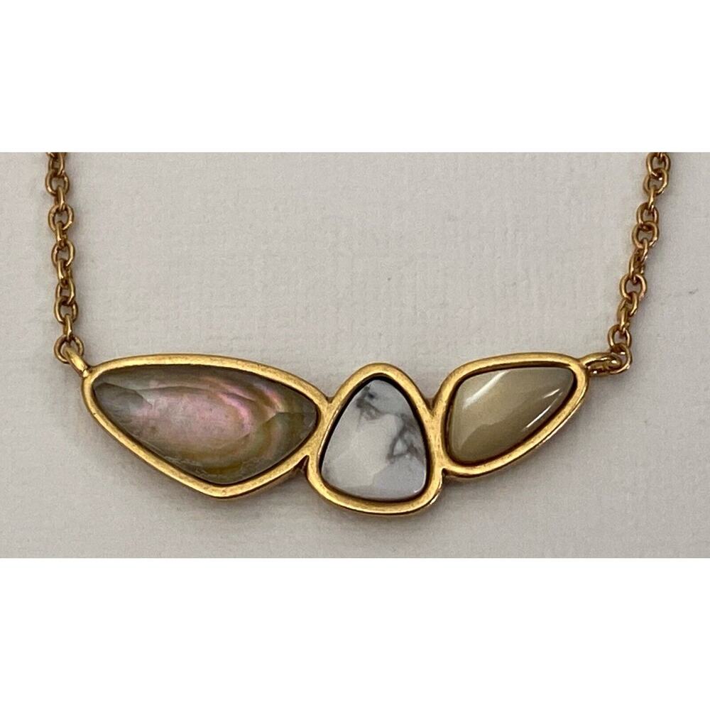 Kendra Scott IVY Short Necklace Gold White Ivory Pearl Stones VGD 115 NEW - Picture 2 of 7
